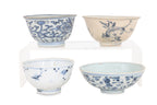 A GROUP OF SIX BLUE AND WHITE PORCELAIN WARES
