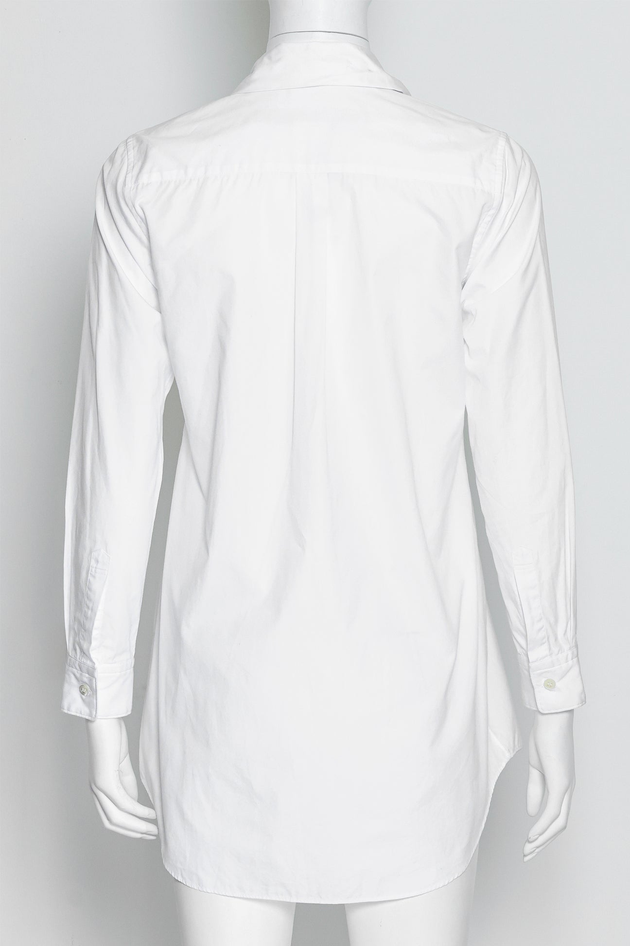 COMME DES GARÇONS - A WHITE RUFFLED BUTTON UP SHIRT, 2016
