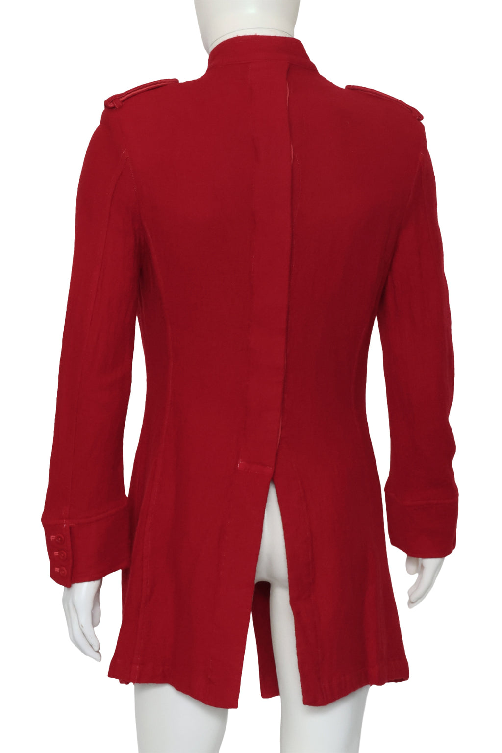 YOHJI YAMAMOTO POUR HOMME - A RED WOOL MILITARY STYLE COAT