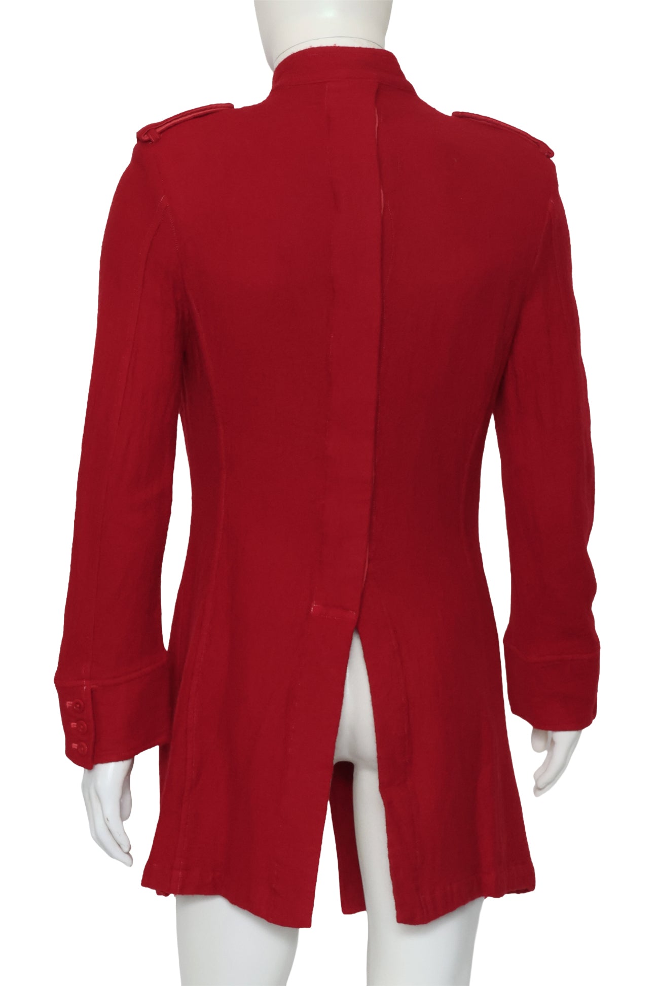 YOHJI YAMAMOTO POUR HOMME - A RED WOOL MILITARY STYLE COAT