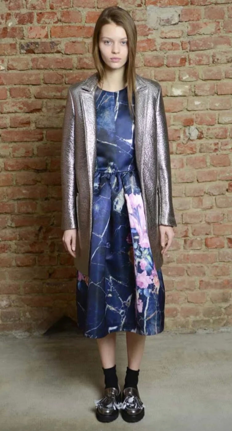MSGM - A MARBLE AND ROSE PRINT DRESS, PRE-FALL 2014