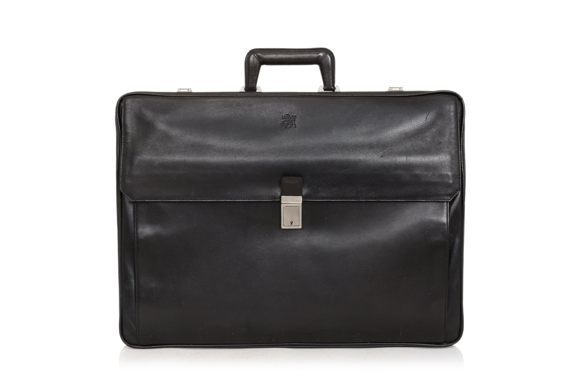 SEEGER – A VINTAGE BLACK LEATHER SUITCASE