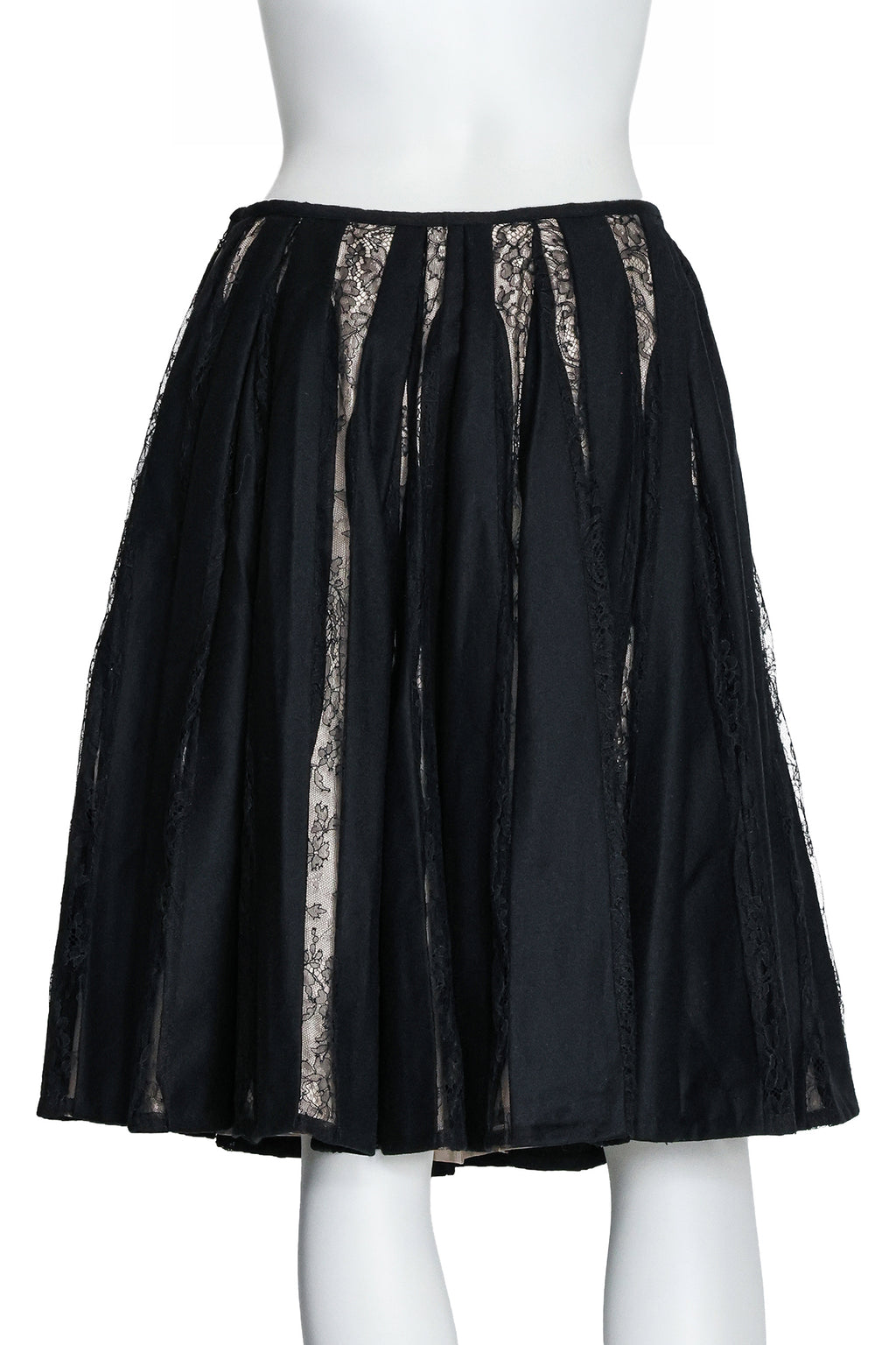 DRIES VAN NOTEN - A PEEKABOO LACE PANEL SKIRT