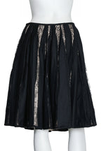 DRIES VAN NOTEN - A PEEKABOO LACE PANEL SKIRT