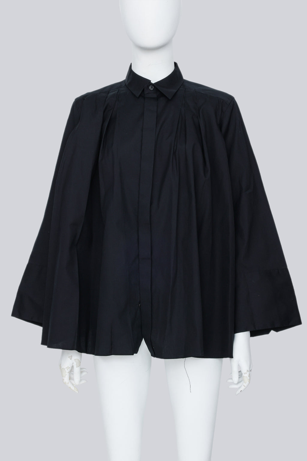 NOIR KEI NINOMIYA - A 2016 BLACK FLARED SLEEVE SHIRT