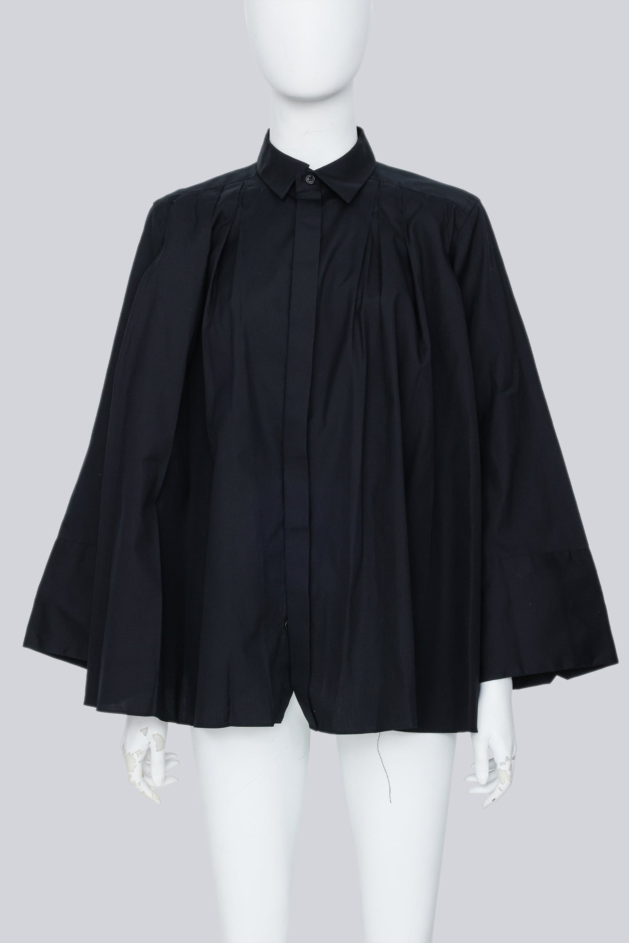 NOIR KEI NINOMIYA - A 2016 BLACK FLARED SLEEVE SHIRT