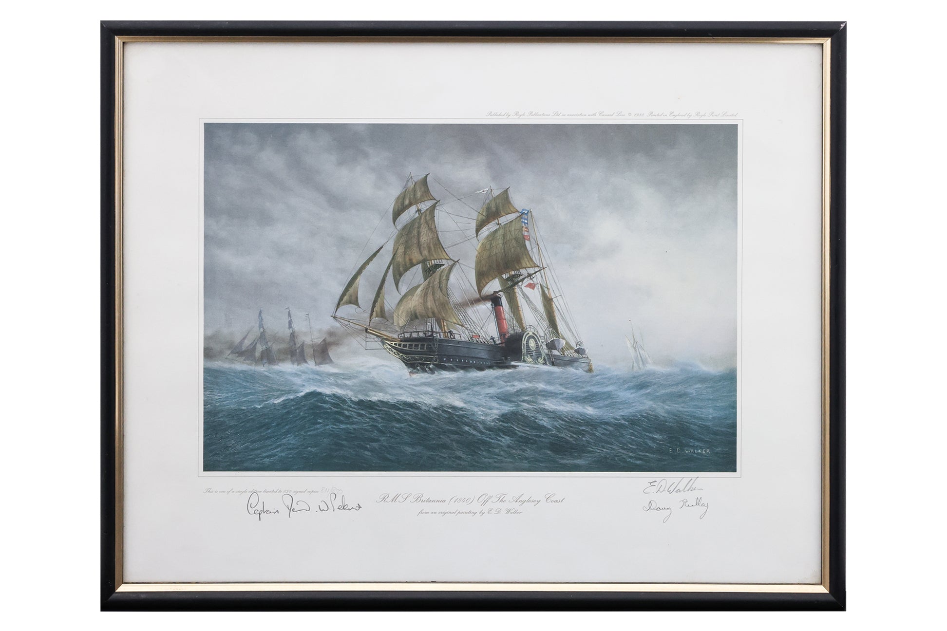 A SET OF SIX MARITIME PRINTS OF FAMOUS CUNARD OCEAN LINERS