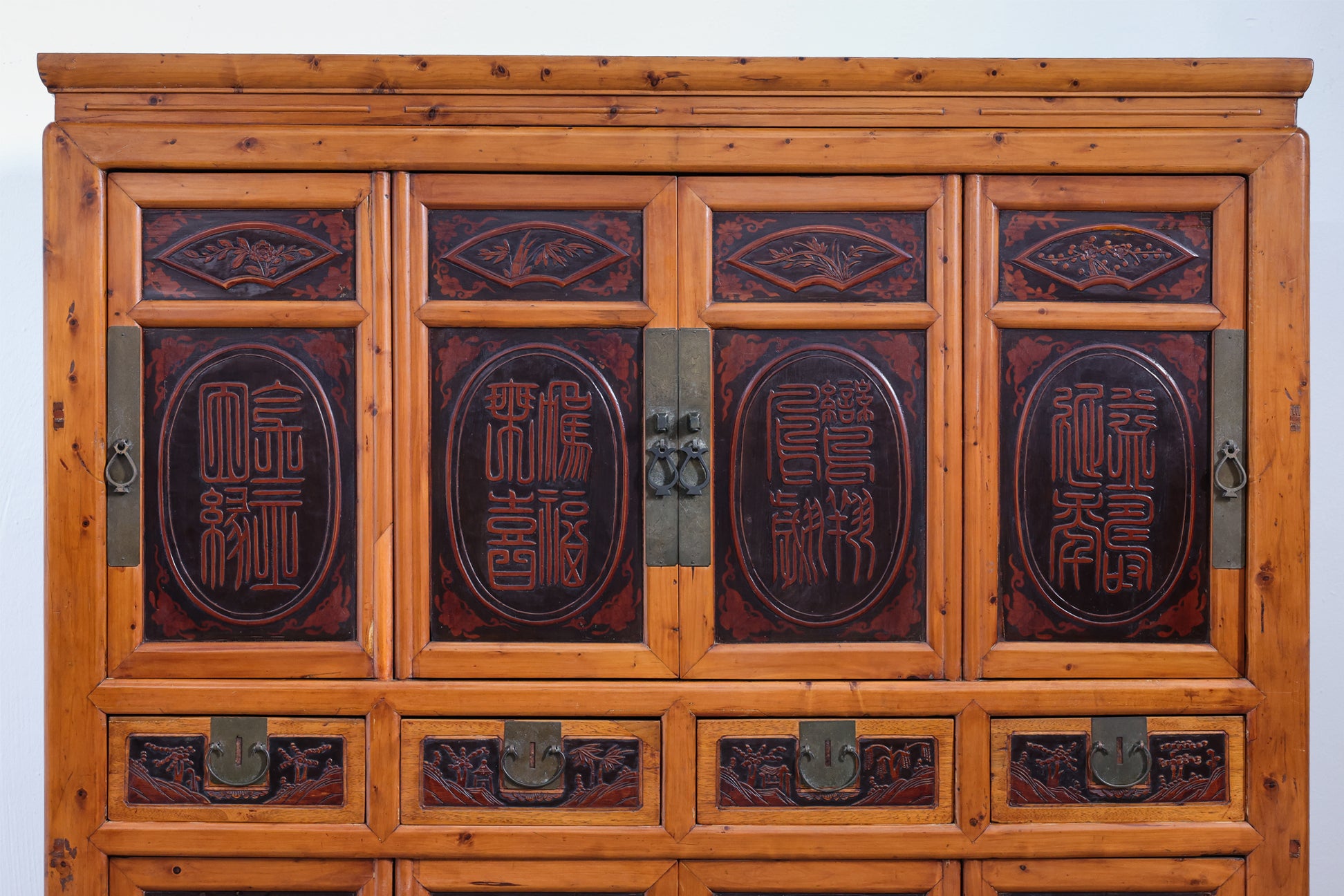A CHINESE PINE WEDDING CABINET