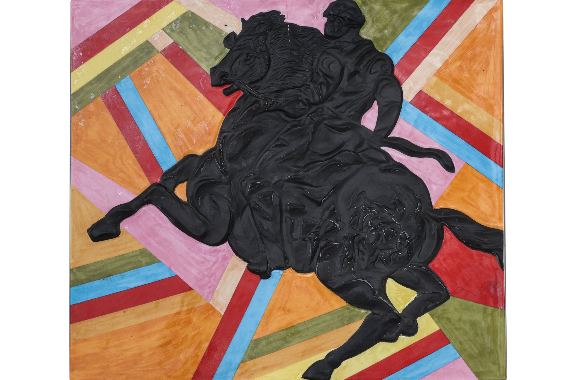 A ROSENTHAL 'PALIO BLACK' PORCELAIN PLAQUE BY SANDRO CHIA