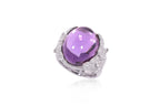AN AMETHYST AND DIAMOND COCKTAIL RING