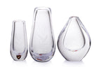 A GROUP OF THREE ORREFORS ETCHED 'BIRD' GLASS VASES