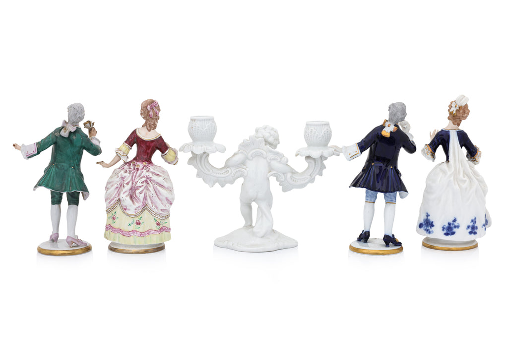 A GROUP OF FIVE WALLDORF PORCELAIN FIGURES