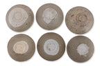 A GROUP OF SIX OLIVE-GREEN GLAZED BOWLS