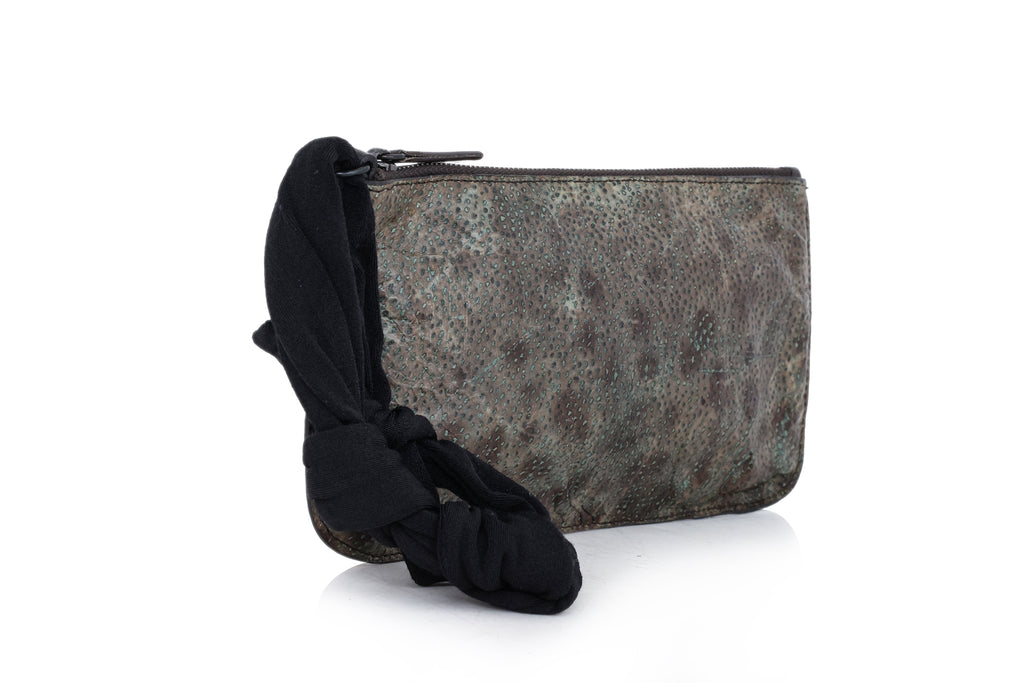 HELMUT LANG - AN EMBOSSED LEATHER POUCH