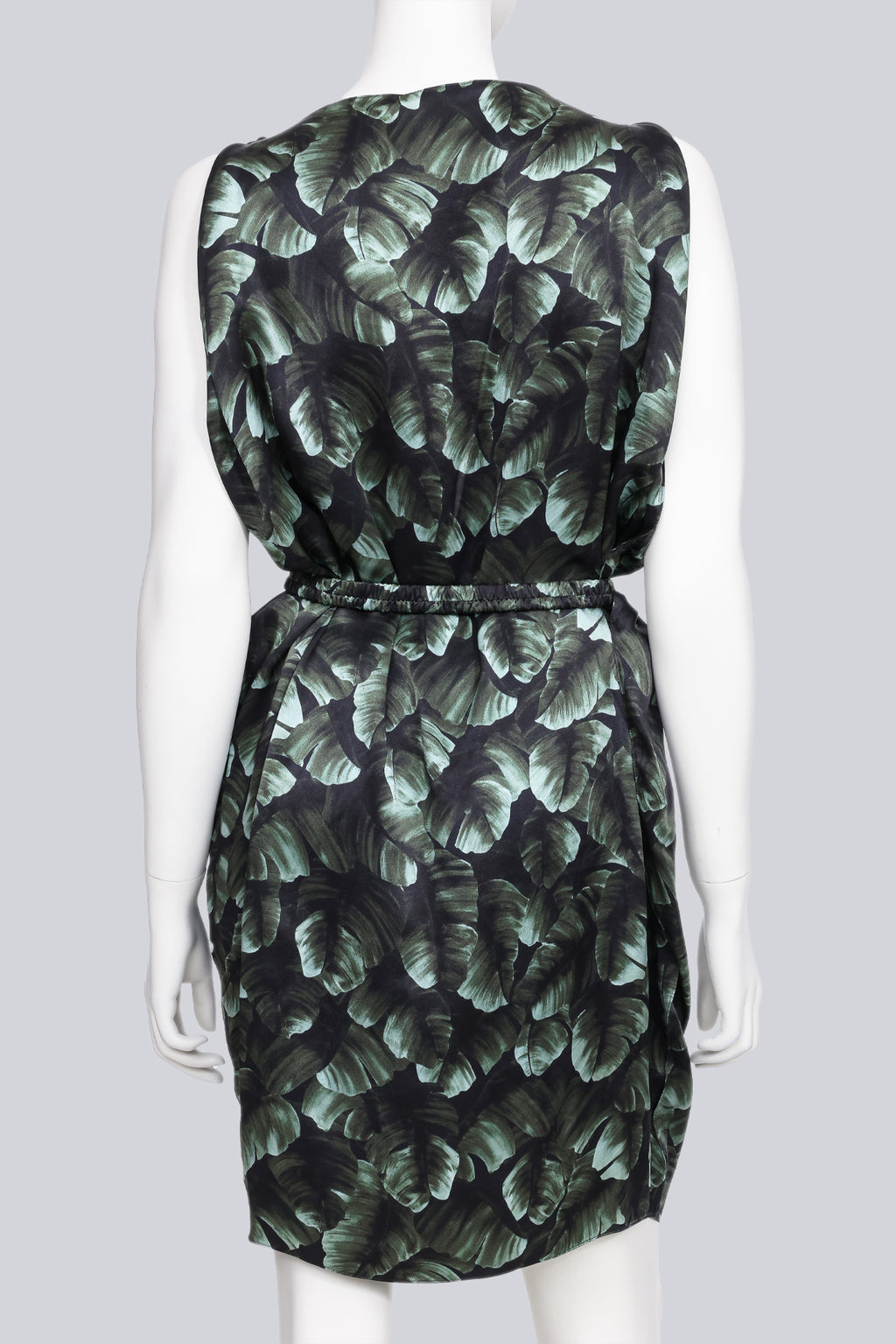 LANVIN - A TROPICAL LEAF PRINT SILK DRESS