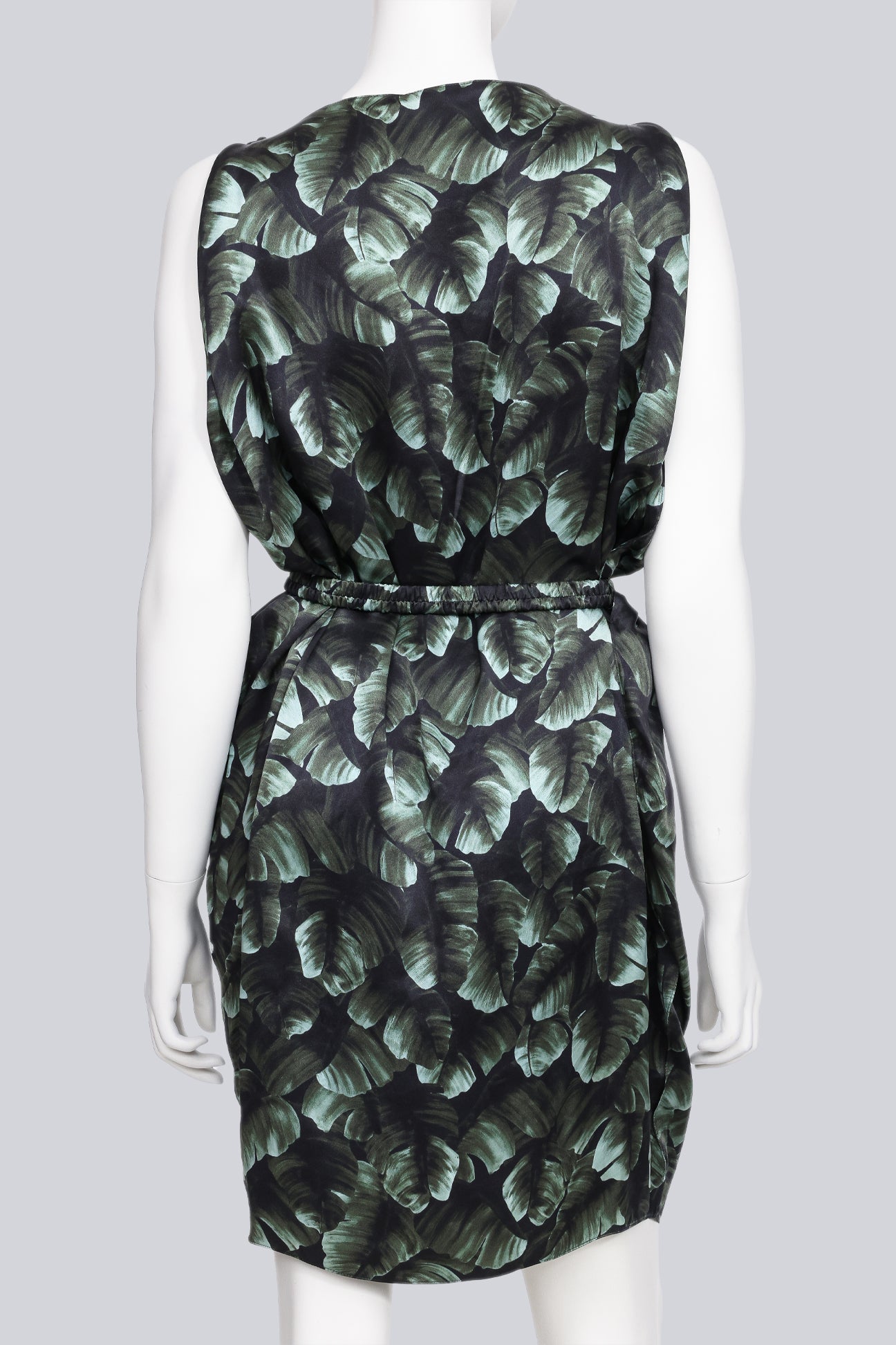 LANVIN - A TROPICAL LEAF PRINT SILK DRESS