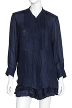 ISABEL MARANT - A LONG SLEEVE SILK PLEATED SHIRT AND SKIRT SET