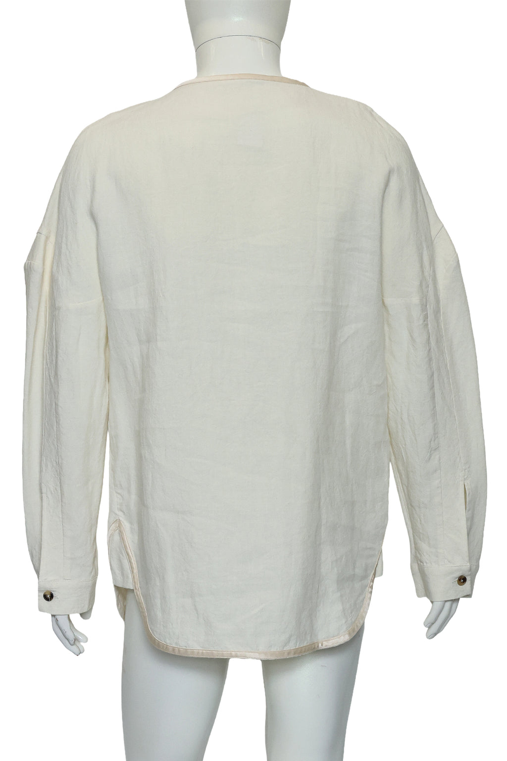 J.W. ANDERSON - A CREAM LINEN AND SILK SHIRT