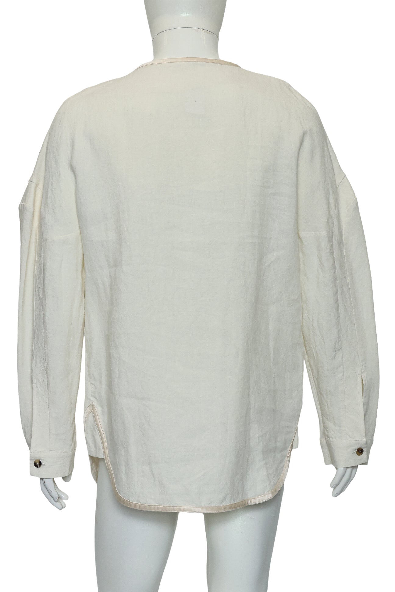 J.W. ANDERSON - A CREAM LINEN AND SILK SHIRT