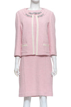 BLUGIRL - A PINK TWEED SUIT JACKET AND DRESS WITH EMBELLISHED COLLAR