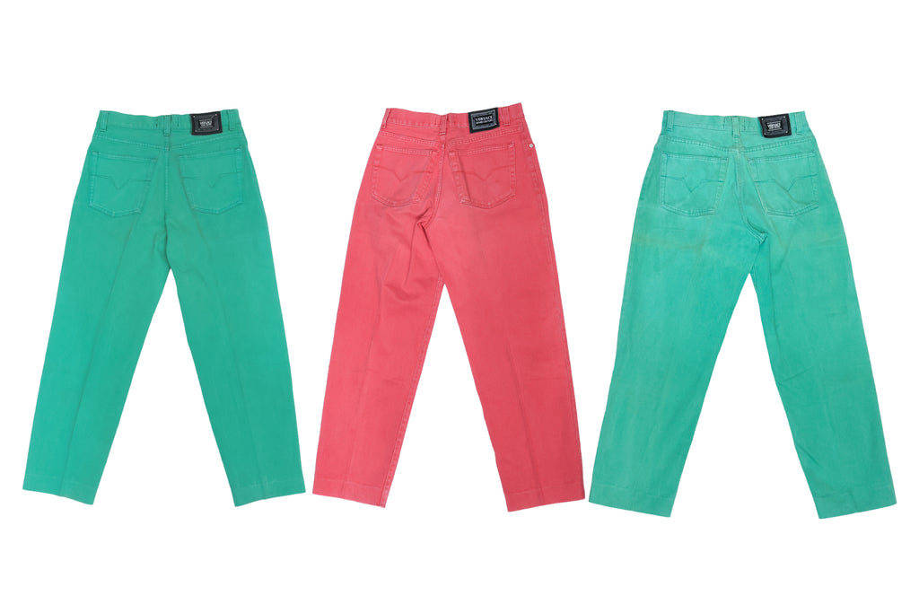 VERSACE JEANS COUTURE - THREE PAIRS OF COLOURED JEANS