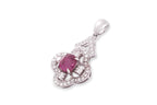 AN UNHEATED BURMESE RUBY AND DIAMOND PENDANT