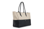 MÉTIER LONDON - A LINEN AND LEATHER 'INCOGNITO' TOTE BAG