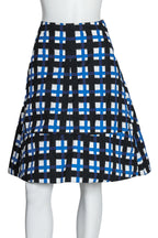 MARNI - A BLUE, BLACK AND WHITE CHECKED SKIRT