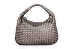BOTTEGA VENETA – A TWO-TONE METALLIC INTRECCIATO LEATHER HOBO BAG