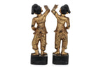 A PAIR OF BURMESE GILT AND LACQUERED NAT FIGURES