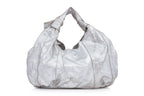 PAUL & JOE – A METALLIC SILVER KNOT-HANDLE HOBO BAG