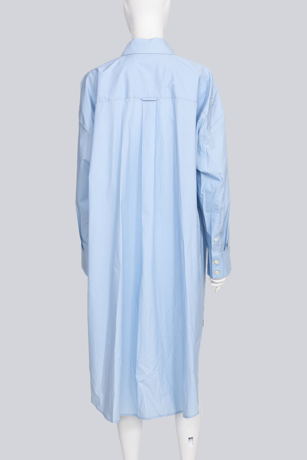 ACNE STUDIOS - A COTTON LIGHT BLUE LONG-SLEEVE BUTTON-UP SHIRT DRESS