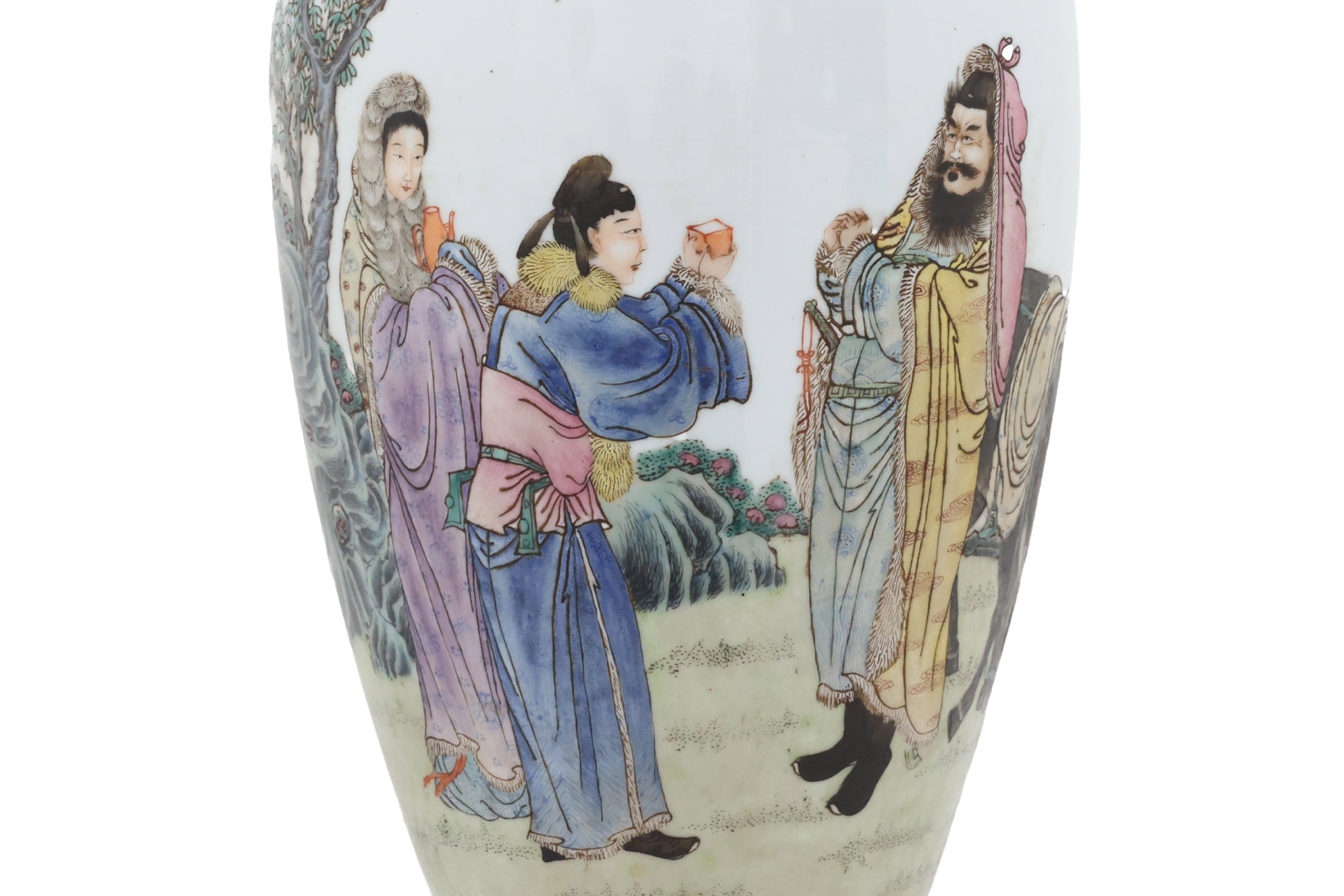 A FAMILLE ROSE PORCELAIN BALUSTER VASE