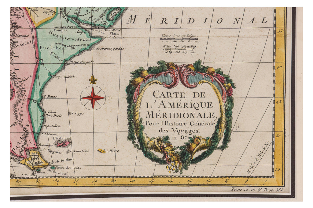 CARTE DE L'AMERIQUE MERIDIONALE, JACQUES-NICHOLAS BELLIN, 1746-1780