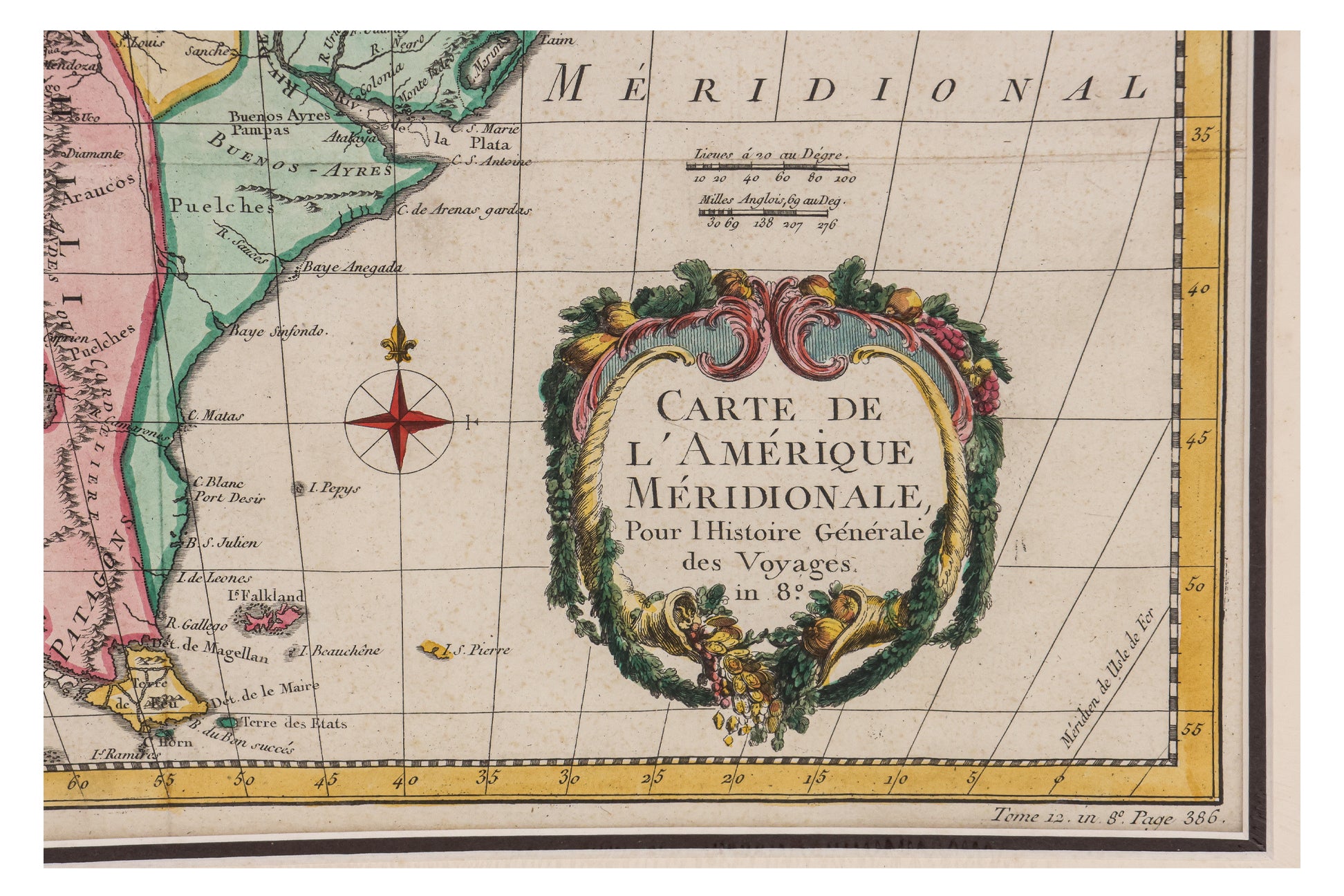CARTE DE L'AMERIQUE MERIDIONALE, JACQUES-NICHOLAS BELLIN, 1746-1780