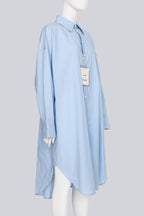 ACNE STUDIOS - A COTTON LIGHT BLUE LONG-SLEEVE BUTTON-UP SHIRT DRESS
