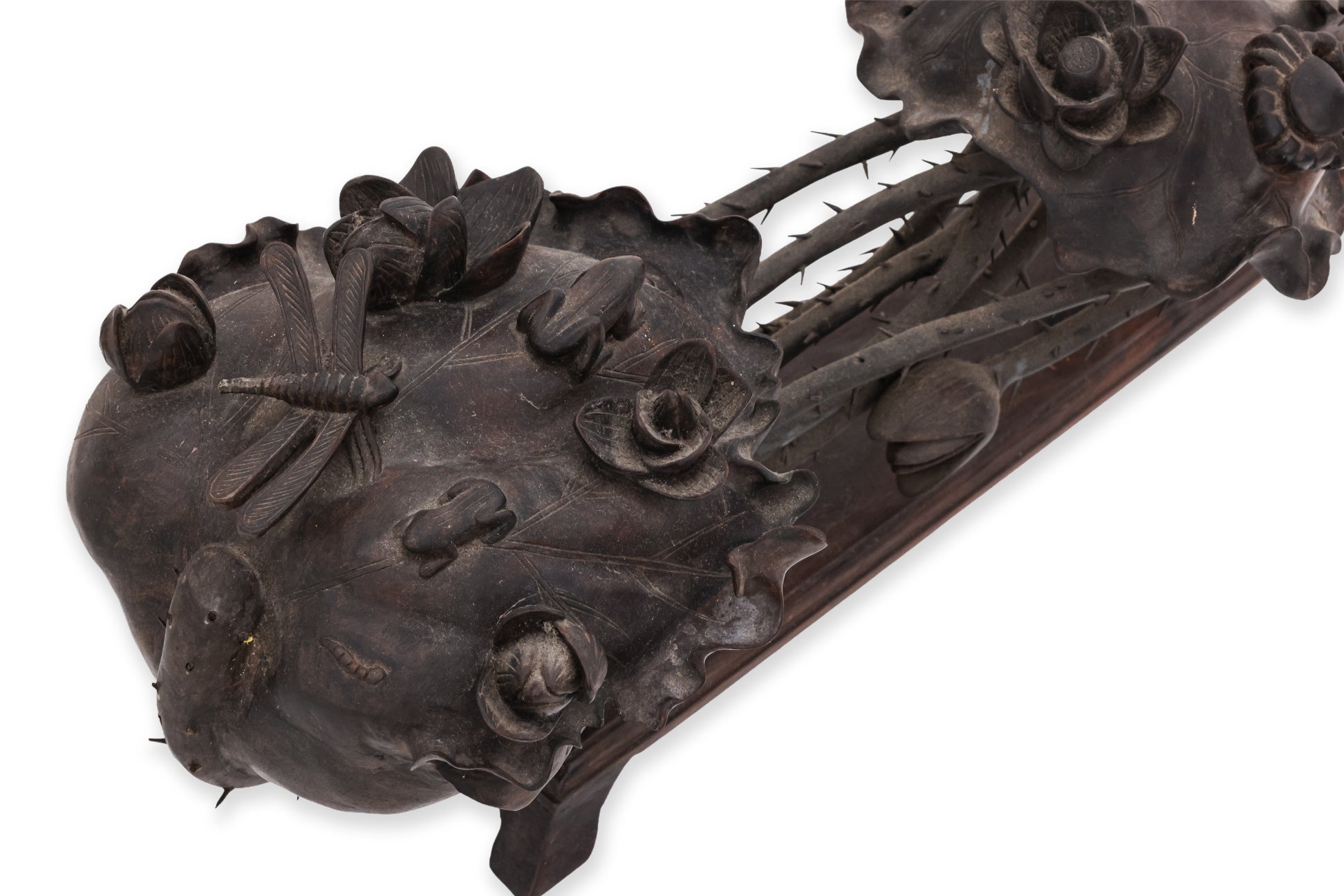 A CHINESE CARVED HARDWOOD RUYI SCEPTRE