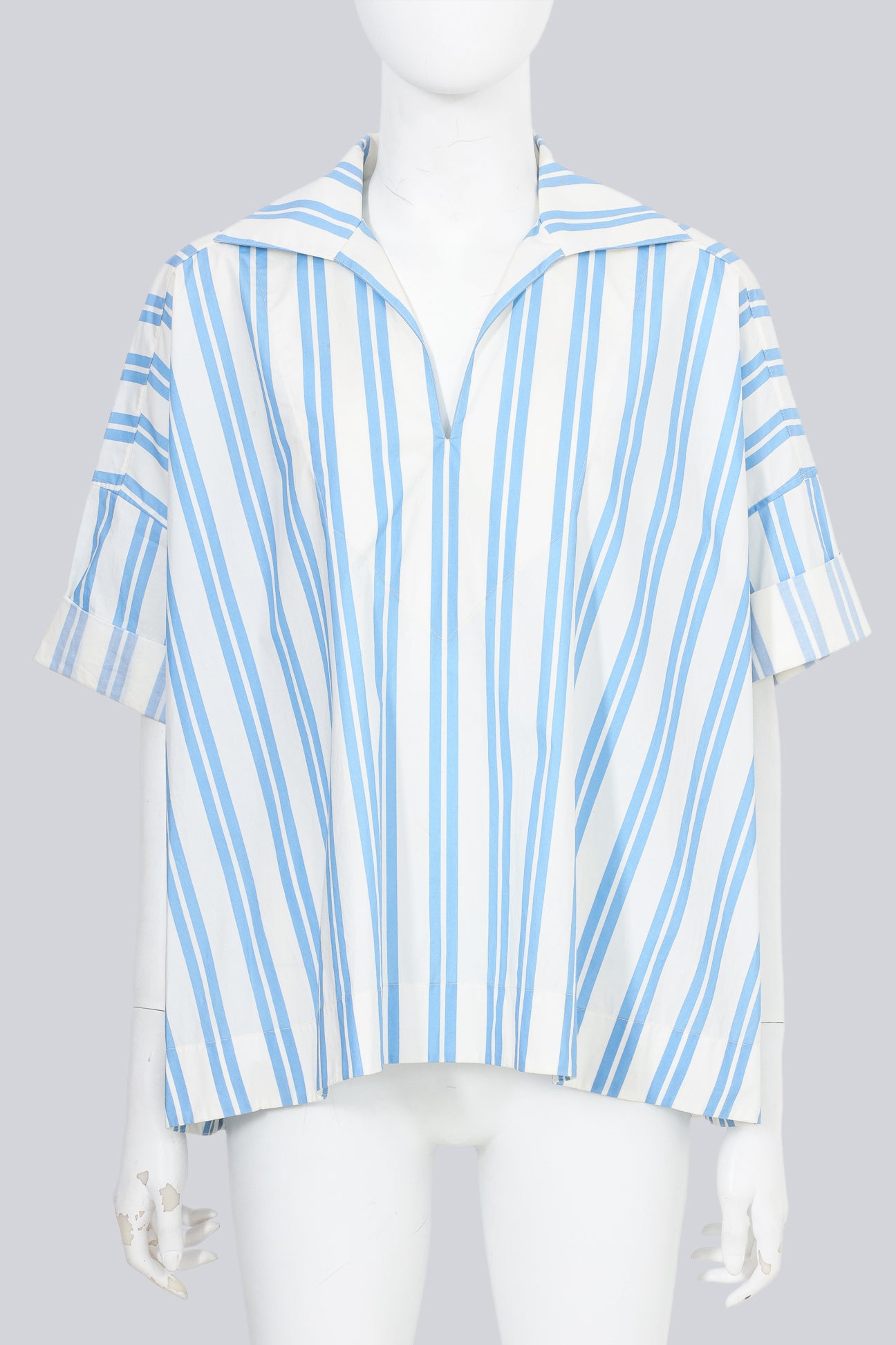 BALENCIAGA - A STRIPE COLLARED SHIRT