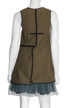 MARNI - A SLEEVELESS KHAKI TOP WITH A TULLE LINED SLIP, SUMMER EDITION 2011