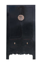 A CHINESE BLACK LACQUER WEDDING CABINET