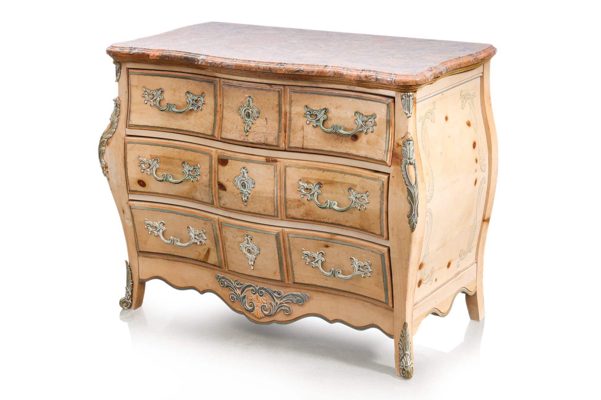 A REPRODUCTION FRENCH LOUIS XV COMMODE