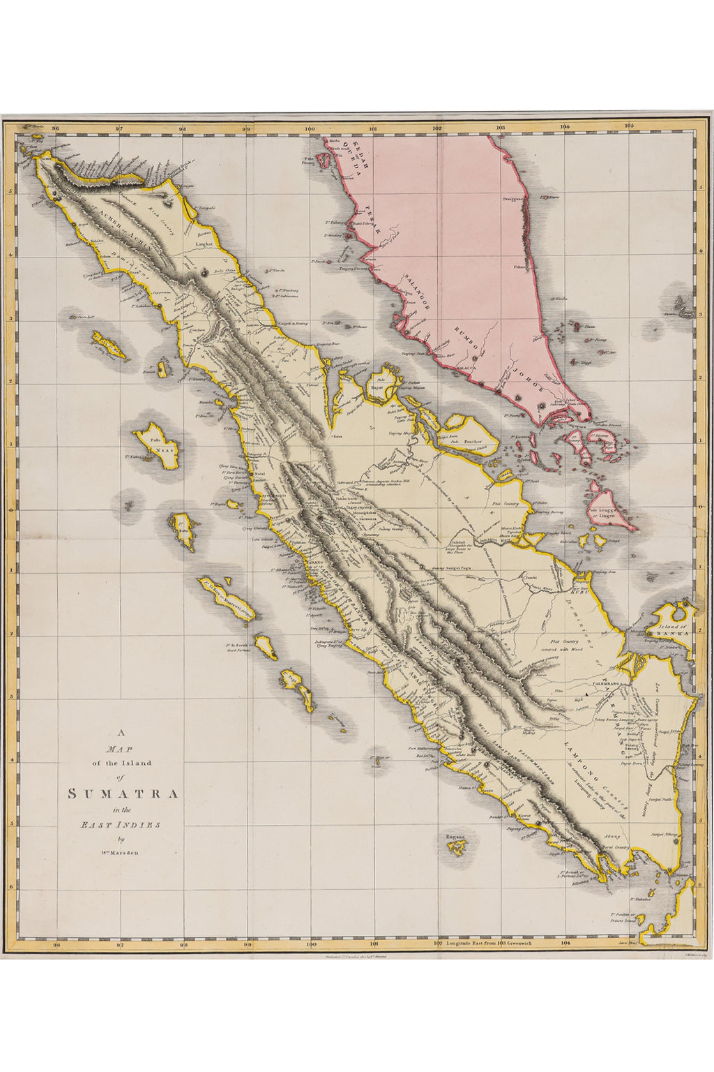 A MAP OF THE ISLAND OF SUMATRA IN THE EAST INDIES, WILLIAM MARSDEN, 1810