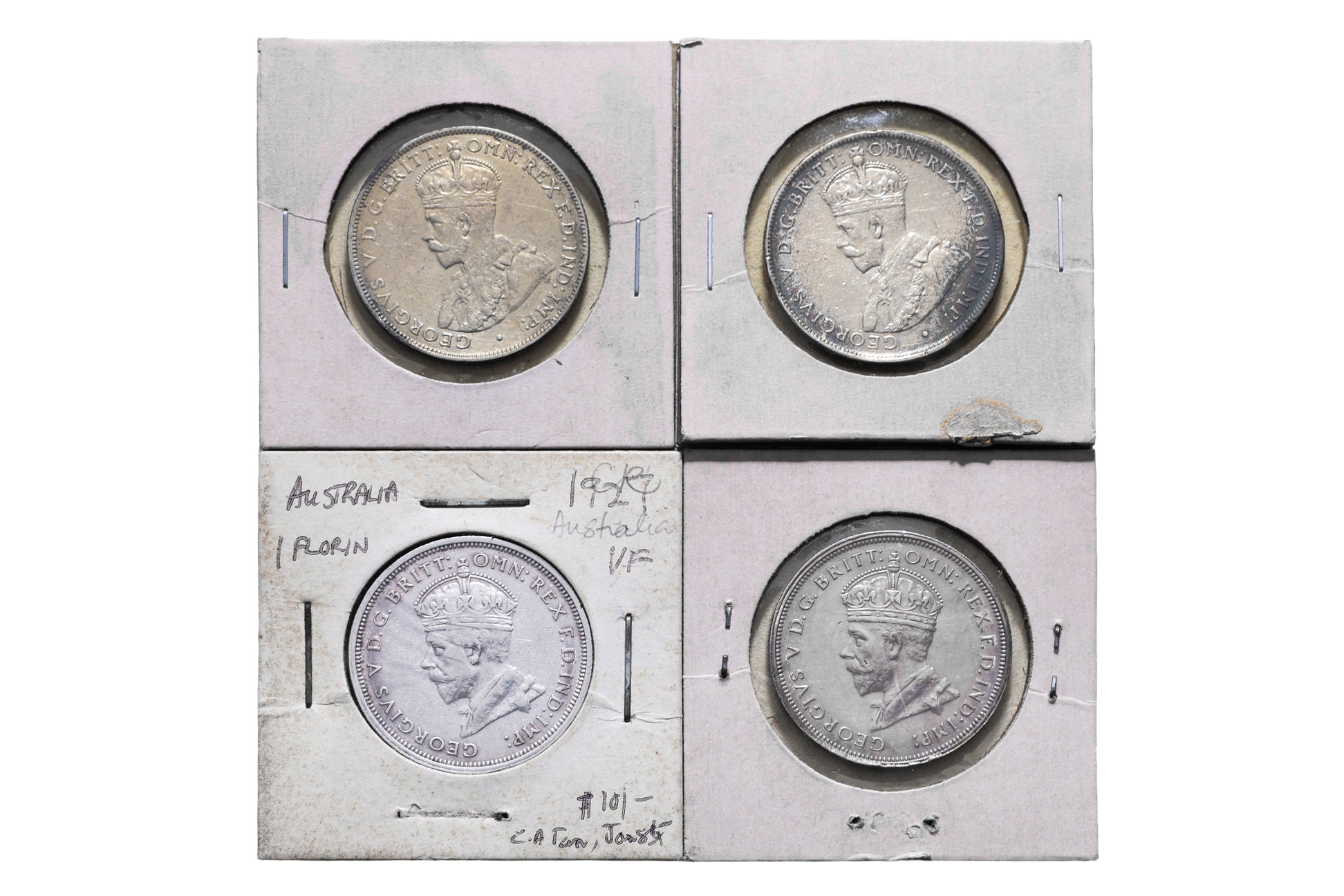 AUSTRALIA GEORGE V 1 FLORIN  1918; 1927; 1931 (4)