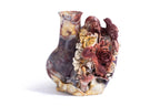 A SHOUSHAN STONE VASE WITH BIRDS AND PEONIES