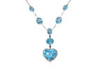 A LARGE BLUE TOPAZ, SAPPHIRE AND DIAMOND NECKLACE