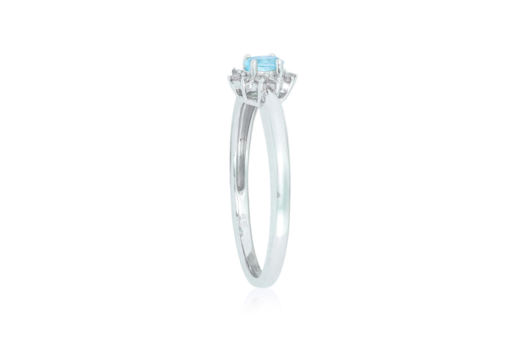 A PARAIBA TOURMALINE AND DIAMOND RING