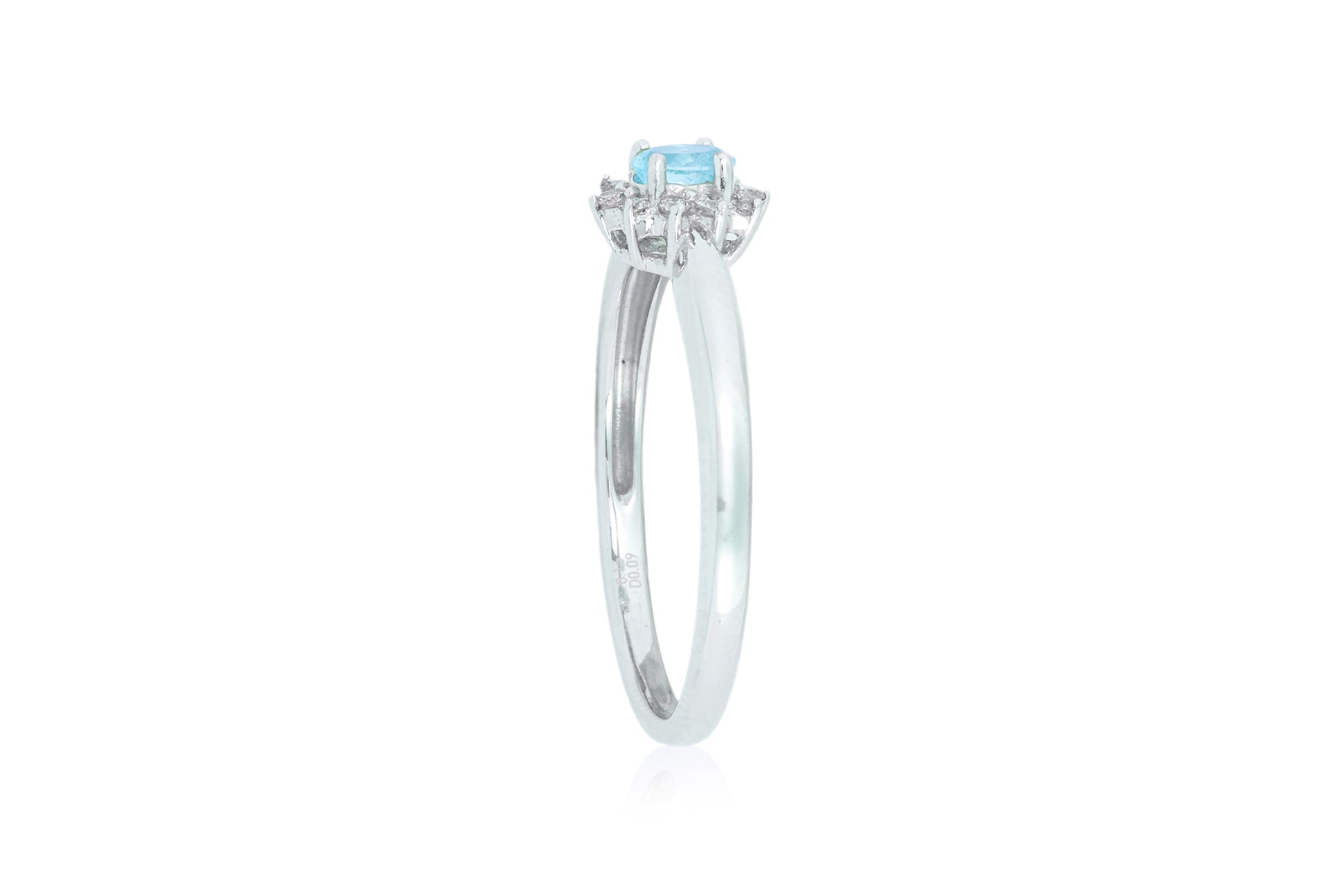 A PARAIBA TOURMALINE AND DIAMOND RING