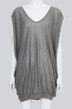 JOHN GALLIANO - A GREY BAGGY LACE TRIM SHIRT