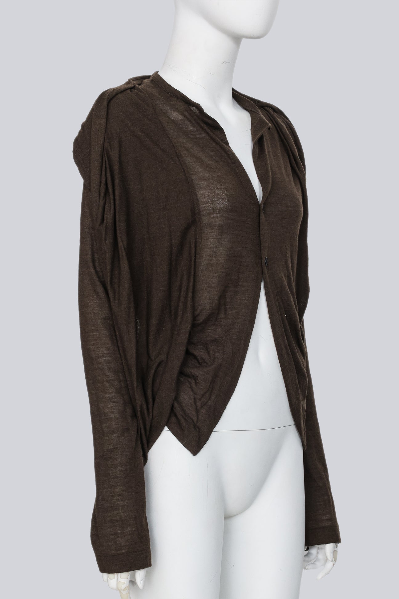 YOHJI YAMAMOTO NOIR - A DARK BROWN CARDIGAN