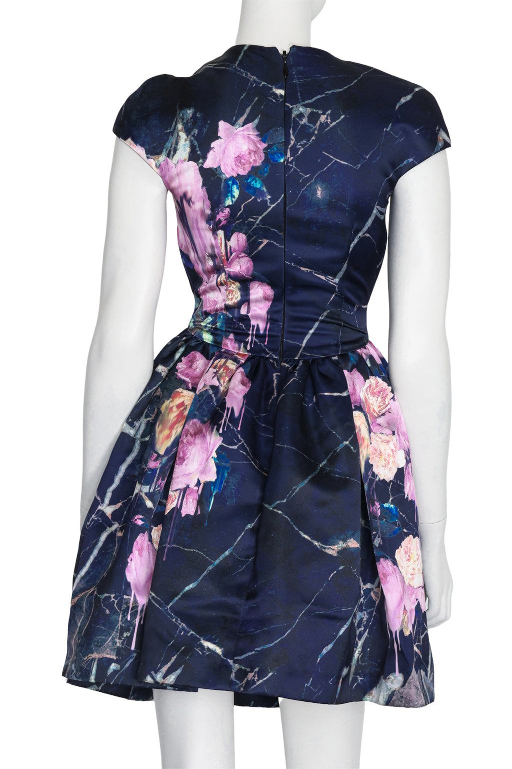 MSGM - A MARBLE AND ROSE PRINT DRESS, PRE-FALL 2014